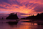 Sunset at Second Beach - Washington Coast, Olympic National Park Sunset Landscape by Gary Regner